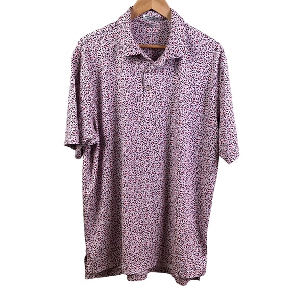 Peter Millar Other - Peter Millar Summer Comfort Red Blue Golf Aviation Performance Polo Shirt Large